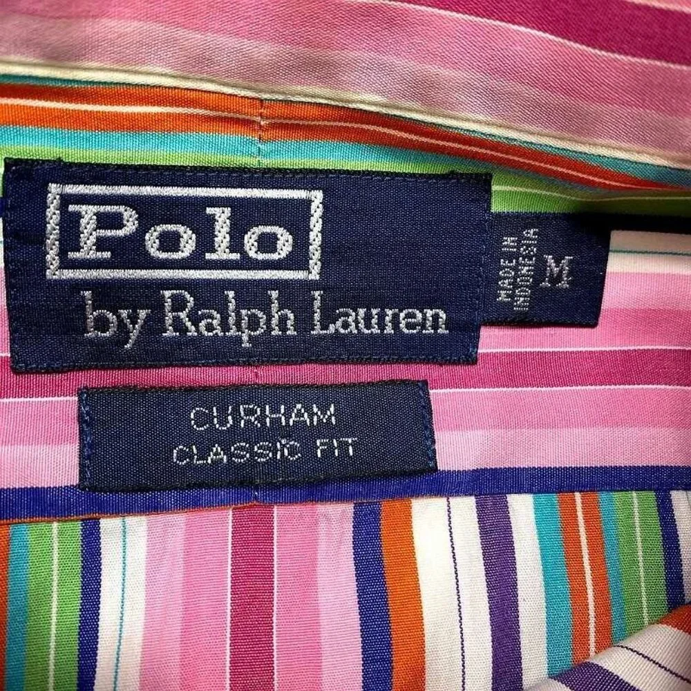 Polo Ralph Lauren Curham Button Shirt‎ M Classic Fit Pink Dress Work Mens